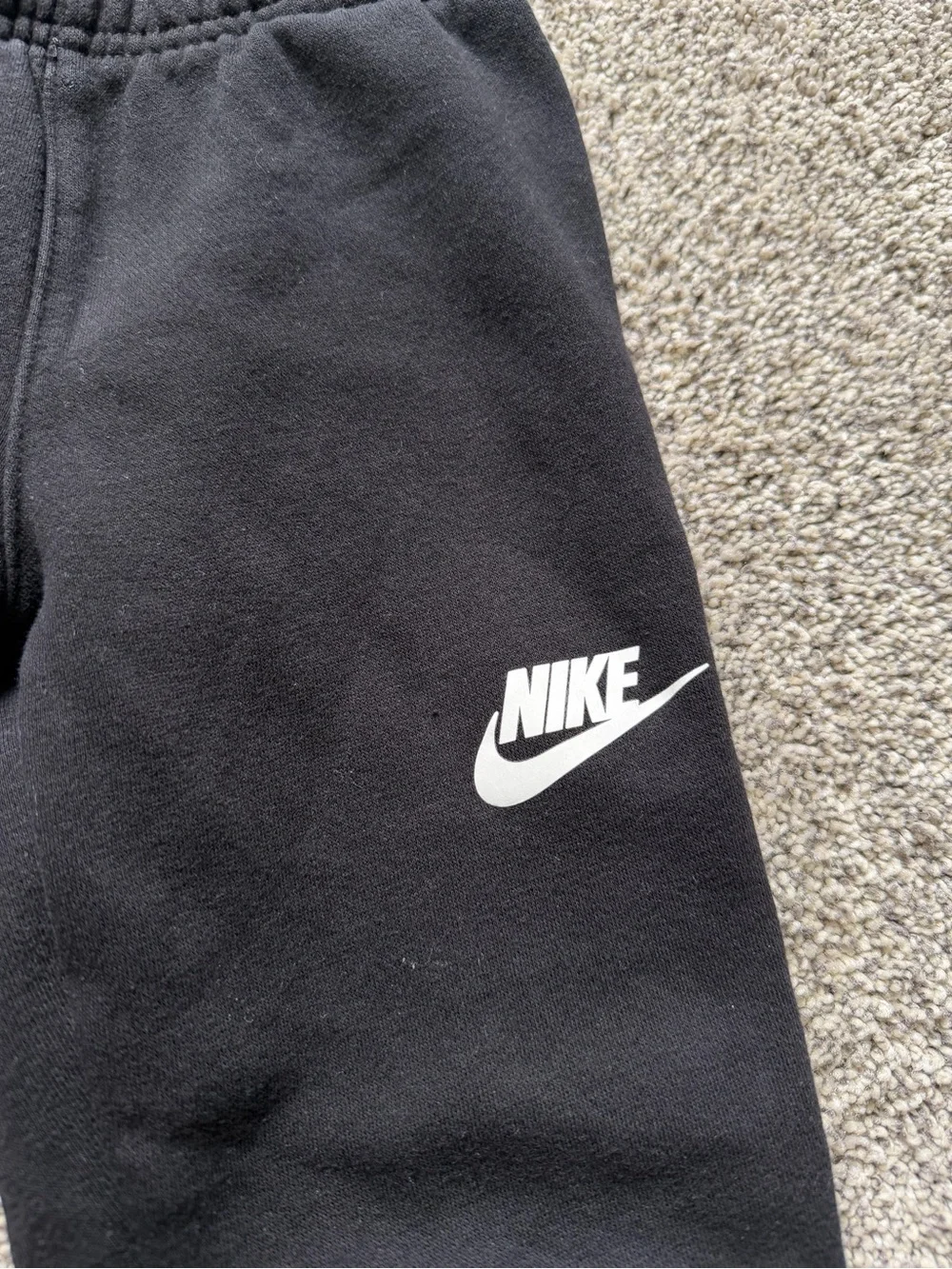 Nike Kids Black Joggers with White Swoosh